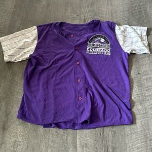 1992 Colorado ROCKIES MLB BASEBALL BUTTON UP PINSTRIPE